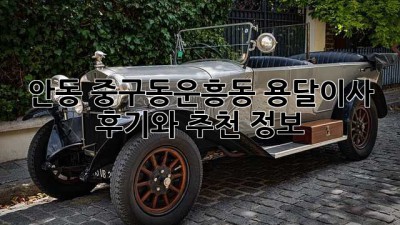 안동 중구동/운흥동 용달이사 후기와 추천 정보