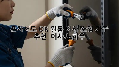혼자서도 OK! 원룸 이사, 소형 가구 추천 & 이사 노하우